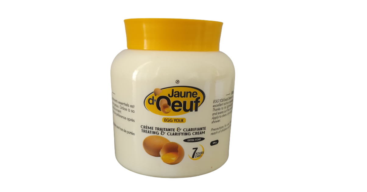 JAUNE D OEUF CREME ECLAIRCISSANTE TRAITANT ,CLARIFIANT 300 GR LAIT